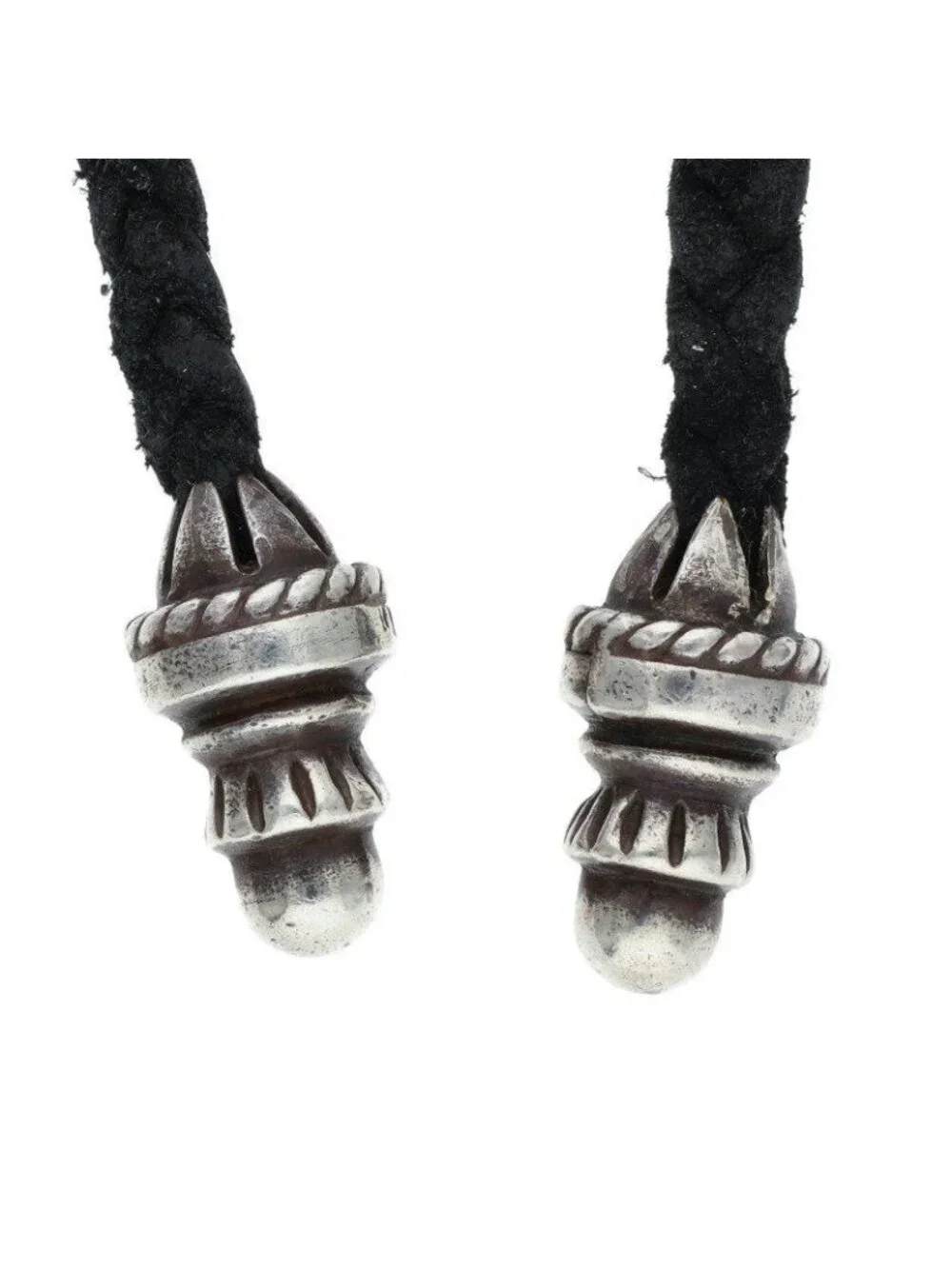 Chrome Hearts Leather Braid Borochip Blade Necklace